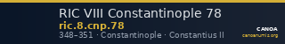 RIC VIII Constantinople 78 — CANOA