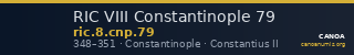 RIC VIII Constantinople 79 — CANOA