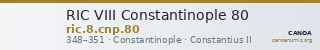 RIC VIII Constantinople 80 — CANOA