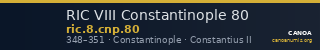 RIC VIII Constantinople 80 — CANOA
