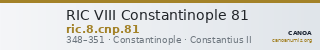 RIC VIII Constantinople 81 — CANOA