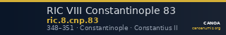 RIC VIII Constantinople 83 — CANOA