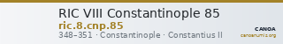 RIC VIII Constantinople 85 — CANOA