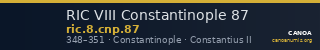 RIC VIII Constantinople 87 — CANOA