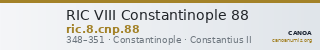 RIC VIII Constantinople 88 — CANOA