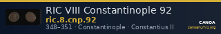 RIC VIII Constantinople 92 — CANOA