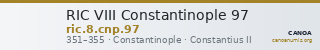 RIC VIII Constantinople 97 — CANOA
