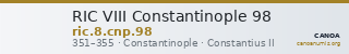 RIC VIII Constantinople 98 — CANOA