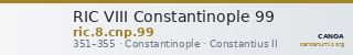 RIC VIII Constantinople 99 — CANOA