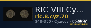 RIC VIII Cyzicus 70 — CANOA