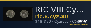 RIC VIII Cyzicus 80 — CANOA