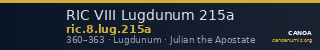 RIC VIII Lugdunum 215a — CANOA
