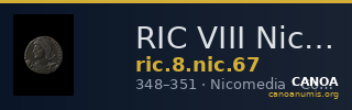 RIC VIII Nicomedia 67 — CANOA