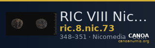 RIC VIII Nicomedia 73 — CANOA