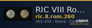 RIC VIII Rome 260 — CANOA