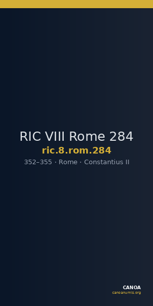 RIC VIII Rome 284 — CANOA
