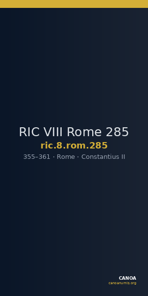 RIC VIII Rome 285 — CANOA
