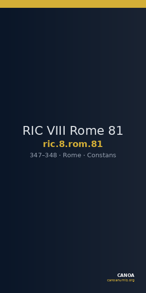 RIC VIII Rome 81 — CANOA