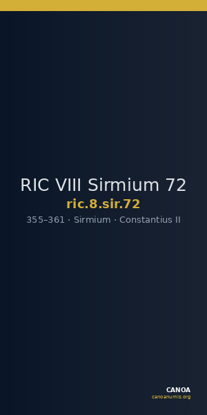 RIC VIII Sirmium 72 — CANOA