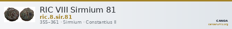 RIC VIII Sirmium 81 — CANOA
