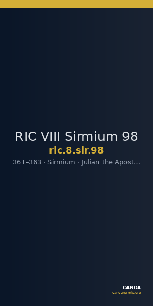 RIC VIII Sirmium 98 — CANOA