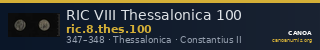 RIC VIII Thessalonica 100 — CANOA