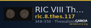 RIC VIII Thessalonica 117 — CANOA