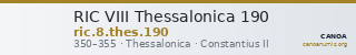 RIC VIII Thessalonica 190 — CANOA