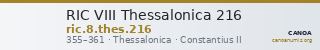 RIC VIII Thessalonica 216 — CANOA