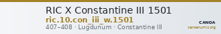RIC X Constantine III 1501 — CANOA