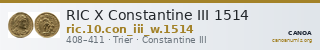RIC X Constantine III 1514 — CANOA