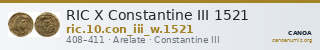 RIC X Constantine III 1521 — CANOA