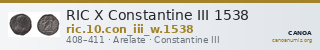 RIC X Constantine III 1538 — CANOA