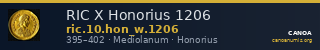 RIC X Honorius 1206 — CANOA
