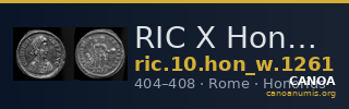 RIC X Honorius 1261 — CANOA