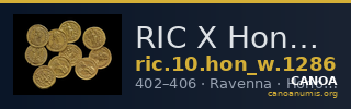 RIC X Honorius 1286 — CANOA