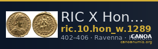 RIC X Honorius 1289 — CANOA