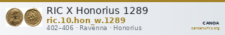 RIC X Honorius 1289 — CANOA