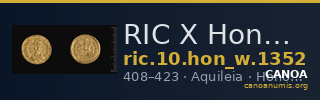 RIC X Honorius 1352 — CANOA