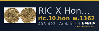 RIC X Honorius 1362 — CANOA