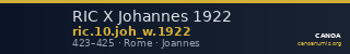 RIC X Johannes 1922 — CANOA