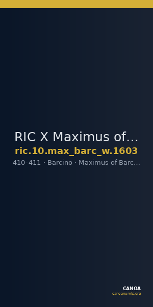 RIC X Maximus of Barcelona 1603 — CANOA
