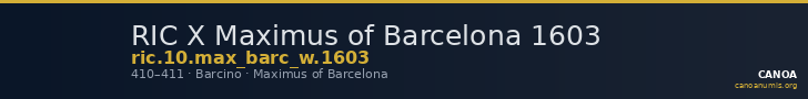 RIC X Maximus of Barcelona 1603 — CANOA