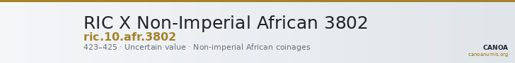RIC X Non-Imperial African 3802 — CANOA