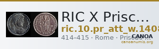 RIC X Priscus Attalus 1408 — CANOA