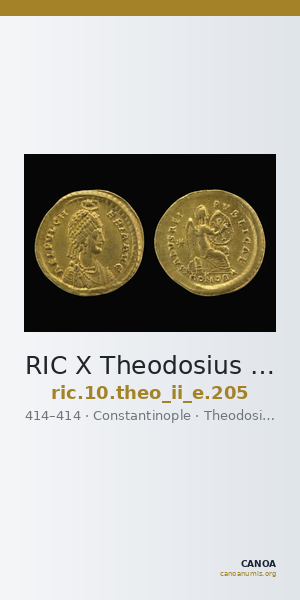 RIC X Theodosius II (East) 205 — CANOA