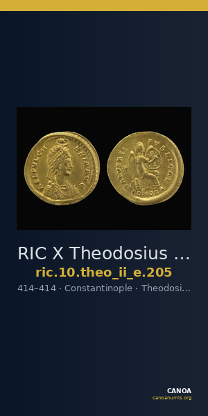 RIC X Theodosius II (East) 205 — CANOA