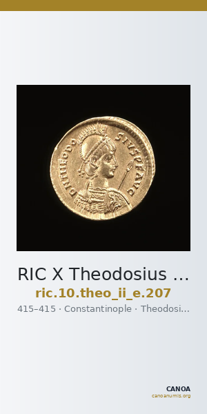 RIC X Theodosius II (East) 207 — CANOA