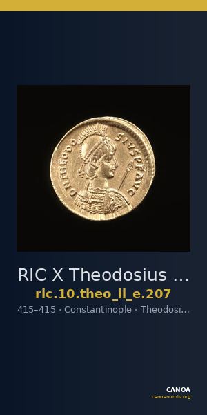 RIC X Theodosius II (East) 207 — CANOA