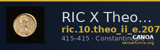 RIC X Theodosius II (East) 207 — CANOA